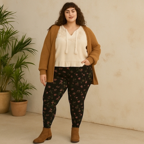 Torrid Full-Length Legging - Sydney Floral Deep Black - Size 4 - NWT - Picture 1 of 2